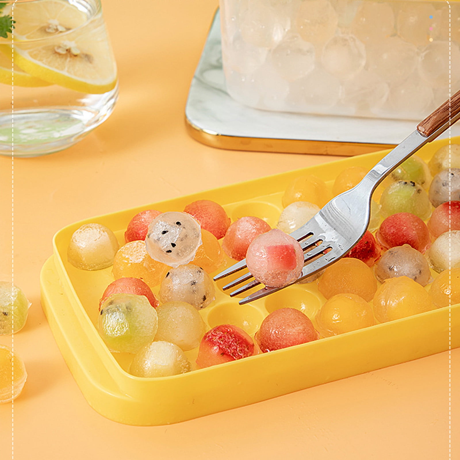 Ice Cube Tray with Lid and Bin, 79 Pcs Ice Cube Mold, Easy Release Ice Tray, Stackable Ice Storage Container Set