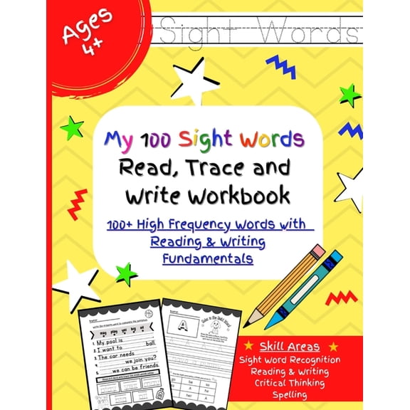 My 100 sight words read, trace and write workbook- 100 High Frequency words with reading & writing fundamentals, (Paperback)