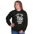 thumbnail image 4 of I Put Eat In Cheat Day Funny Foodie Unisex Plus Fleece Graphic Sweatshirt Brisco Brands 2X, 4 of 5