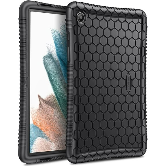 Fintie Silicone Case for Samsung Galaxy Tab A8 10.5 inch 2022 Model (SM-X200/X205/X207), Honey Comb Series Kids Friendly Light Weight Shock Proof Protective Cover, Black