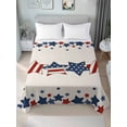 thumbnail image 4 of 4th of July Flat Sheets Only California King Size, Soft Breathable Bed Top Sheets for Mattress, Patriotic Blue Red Star Independence Day Bedding Flat Sheets for Home Hotel Bedroom Bed Protection, 4 of 9