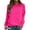 Hot Pink, variant on Women's Solid Color Raglan Sleeve Crewneck Pullover, Soft Breathable Oversized Drop Shoulder Cropped Sweatshirt, Casual Loose Fit Top for Everyday Wear, Loungewear and Street Fashion Beige L