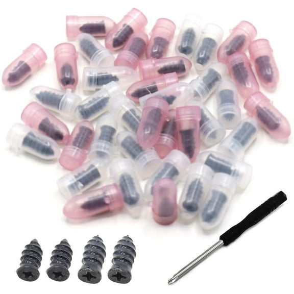 40 Pcs Tire Repair Nails, Self-Service Tire Repair Nail, Vacuum Tire Repair Rubber Nail, Tire Repair Rubber Screws, Fast Tool Tire Repair Rubber Nail for Auto Motorcycle Car Truck Tractor