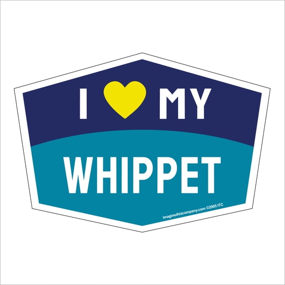I Love My Whippet Hexagon Shaped Magnet