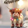 thumbnail image 3 of Christmas Hanging Ornaments Decorations Christmas Cow Ornament Xmas Tree Cartoon Cow Hanging Decorations 2D Flat Acrylic Pendant For Car Rearview Tree Hangs Home Decor, 3 of 3