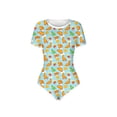 thumbnail image 1 of Mialoley Combinaison Aguichant Slim pour Femmes, Adultes Imprimé Dessin Animé Manches Courtes Col Rond Taille Haute, 1 of 6