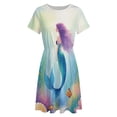 thumbnail image 4 of Mermaid Under The Sea Short Sleeve Dress Women Summer Evening Dresses Ladies Sundress, 4 of 7