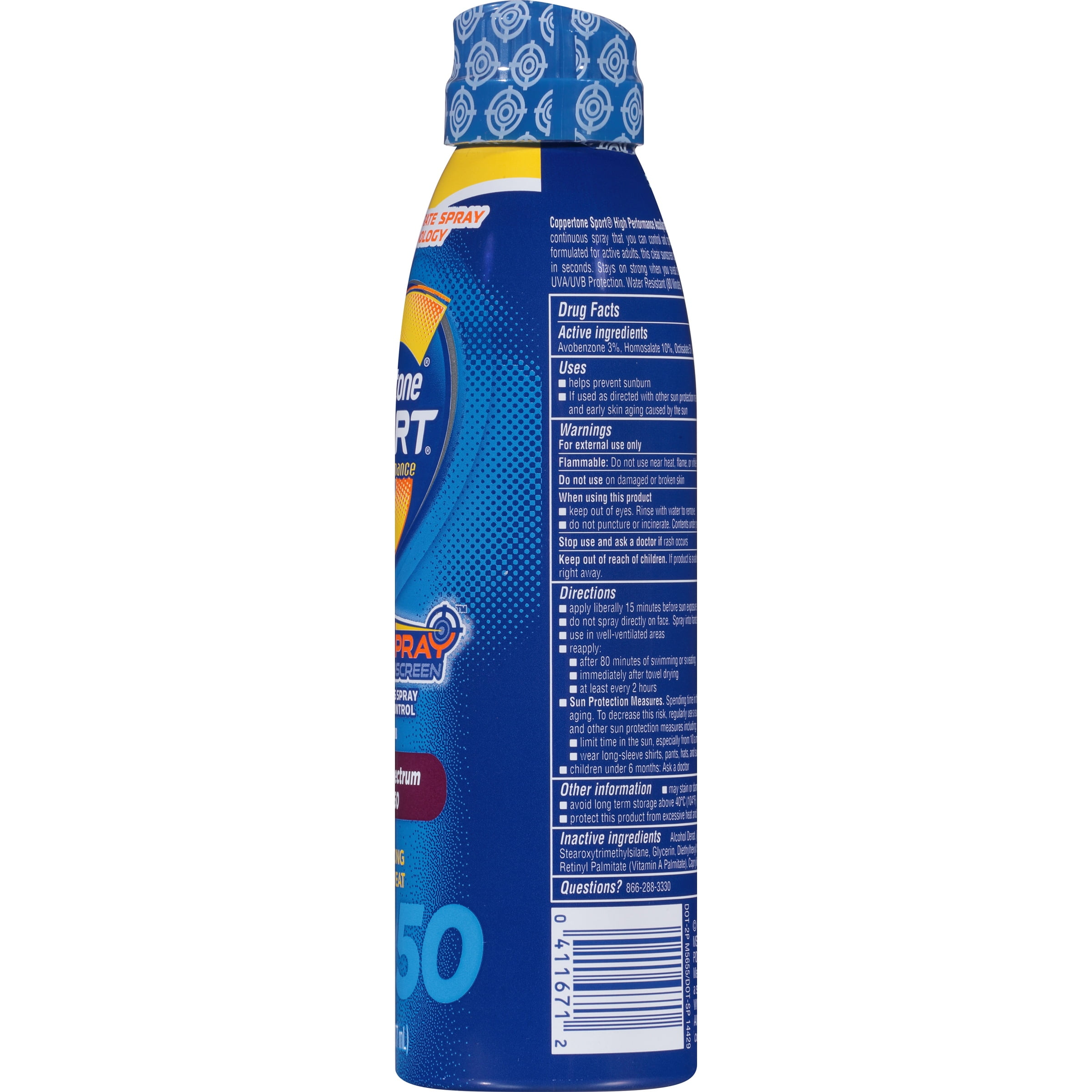 Coppertone Sport Sunscreen Continuous Spray SPF 50, 6 Fl Oz