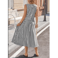 thumbnail image 4 of Womens 2 Piece Skirt Sets Summer Striped Sleeveless Tank Tops Midi Dress Travel Vacation Outfits Matching Sets, 4 of 6