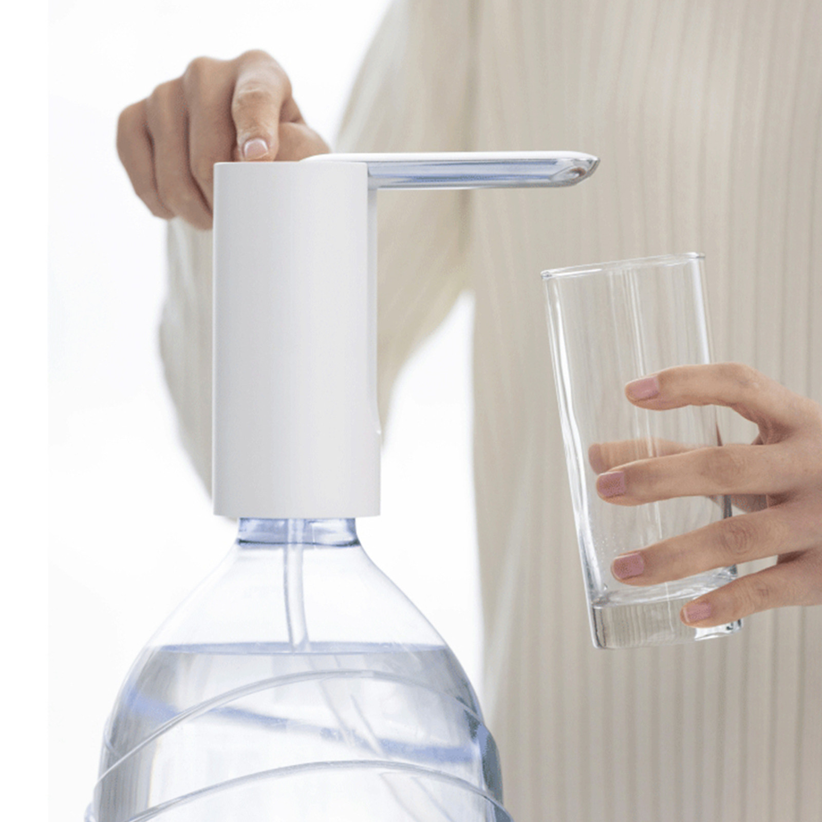 Tepsmf Collapse Electric Water Bottle Pump USB Charging Drinking Water