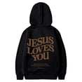 thumbnail image 4 of Zylarhe Mens Hooded Sweatshirt Male Hoodie Design Long Sleeve Sweatshirt with Partial Print Hooded Large Size Pocket Sweatshirt Top Black L, 4 of 6