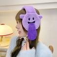 thumbnail image 3 of Halloween Gift Plush Rabbit Hair Warm Earmuffs Cartoon Cute Devil Earflap Kawaii Cold Protection Ear Warmer Women (White), 3 of 7