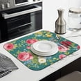 thumbnail image 3 of Pioneer Flower Floral Print Pattern Dish Drying Mat for Kitchen 1 Pack, Ultra Absorbent Microfiber Dishes Drainer Mats,16"x18", 3 of 6