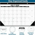 thumbnail image 5 of Desk Calendar 2026-2027 - 18-Month Large Desk/Wall Calendar, Jan 2026 - June 2027, 17" x 12", Thick Paper, Large Ruled Blocks, Clear Plastic Cover – Perfect for Home School & Office Organization, 5 of 7