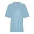 thumbnail image 5 of Women’s Casual Collared Shirt Summer Essential Lightweight Breathable Top Sky Blue XXXL, 5 of 7
