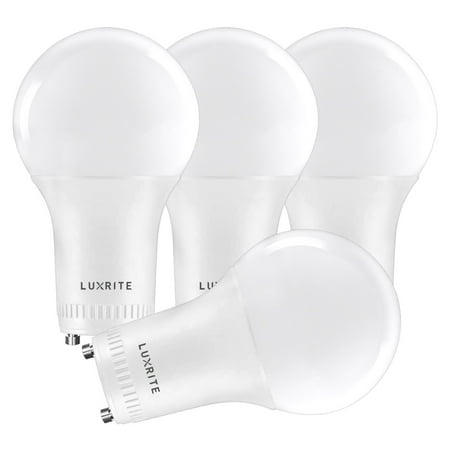 

Luxrite A19 Dimmable LED Light Bulb 60W Equivalent 4000K Cool White GU24 4-Pack