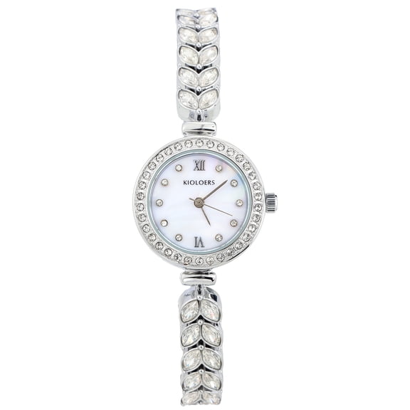 Watches for Women Quartz Analog Silver Plated Alloy Bracelet Strap Fashion Dress Wrist Watch Relojes para Mujer