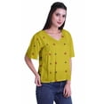 thumbnail image 3 of Moomaya Blouse d'Été Boho à Manches Courtes en Rayonne Imprimée pour Femmes, 3 of 5
