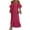 Fuchsia, variant on Rdhnmea Women Summer Striped Maxi Dress Short Sleeve Off Shoulder Strapless Tube Top Long Dress Flowy Swing Beach Vacation Dress