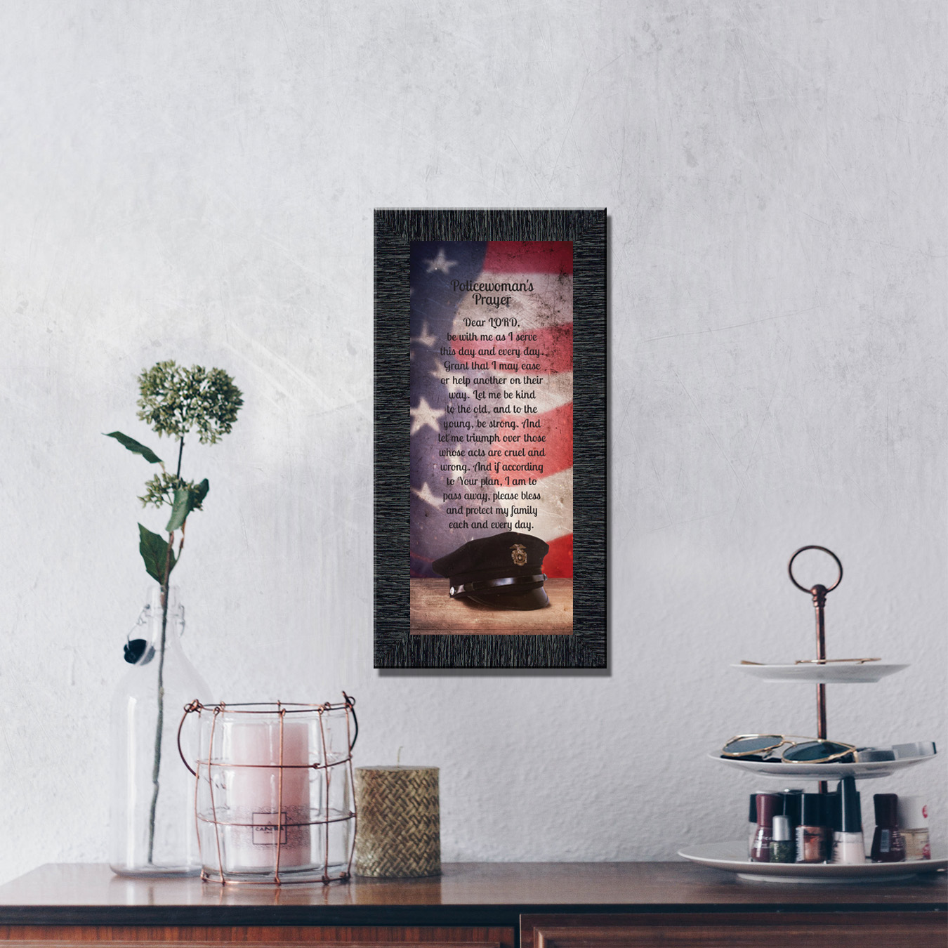 Crossroads Policewoman's Prayer, Police Officer Gifts for Women, Police Woman Framed Poem, 7372CH