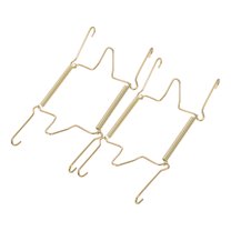 MLINS 2pcs U-Shaped Invisible Spring Plate Hangers Metal Wall Plate Hanging Holders for Display Stainless Steel Wire Plate Holder