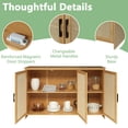 thumbnail image 4 of VEIKOUS Bamboo 3-door sideboard with rattan magnetic doors for dining room and living room, 4 of 7