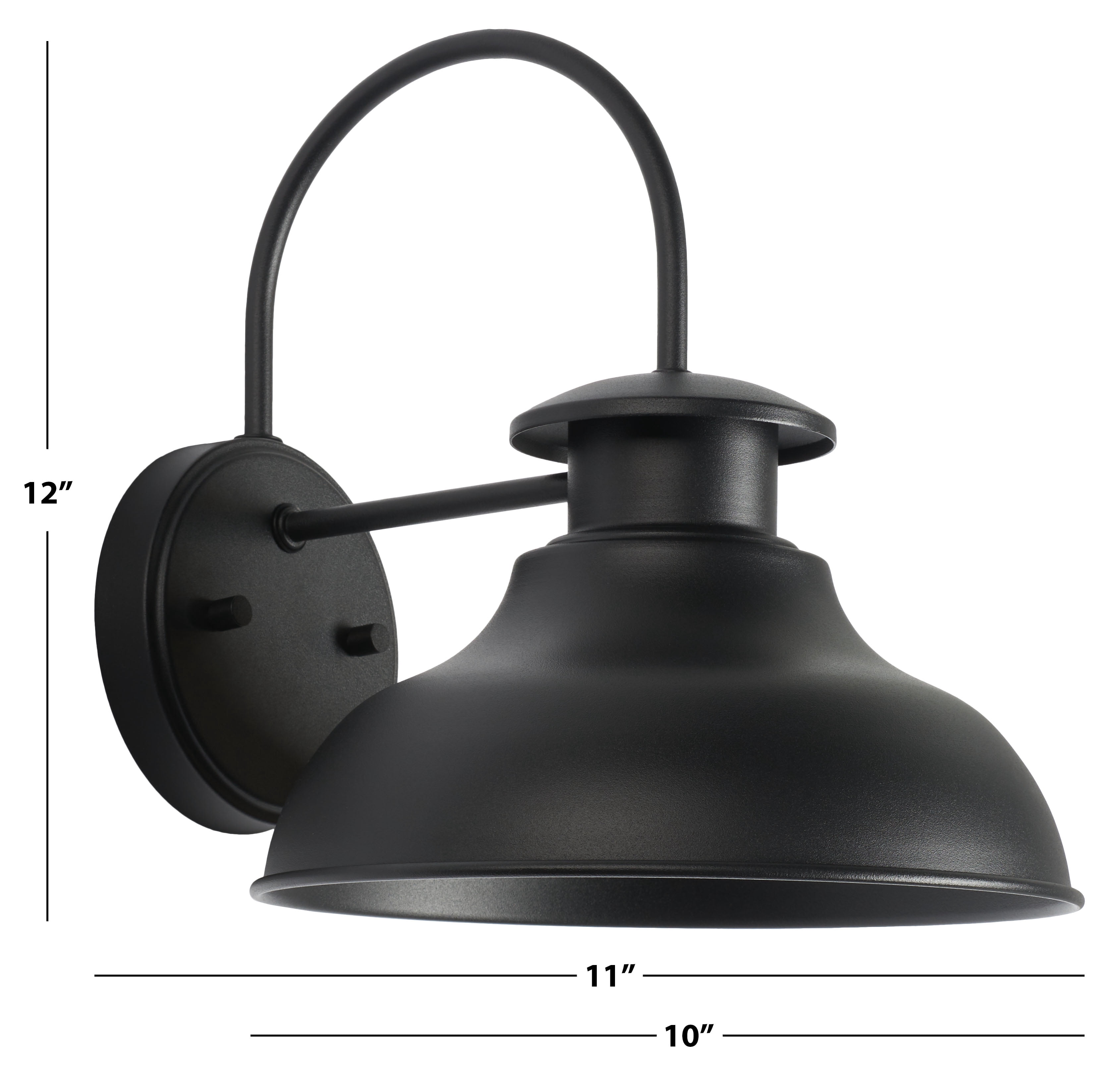 SAFAVIEH Linden 2-Light A19 Black Steel Wall Sconce with Black Shade, Set of 2
