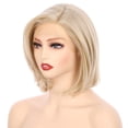 thumbnail image 2 of OneDor 9.5 Inch Size Part Lace Front Wig Relaxed Straight Bob Wig (Blonde) …, 2 of 7