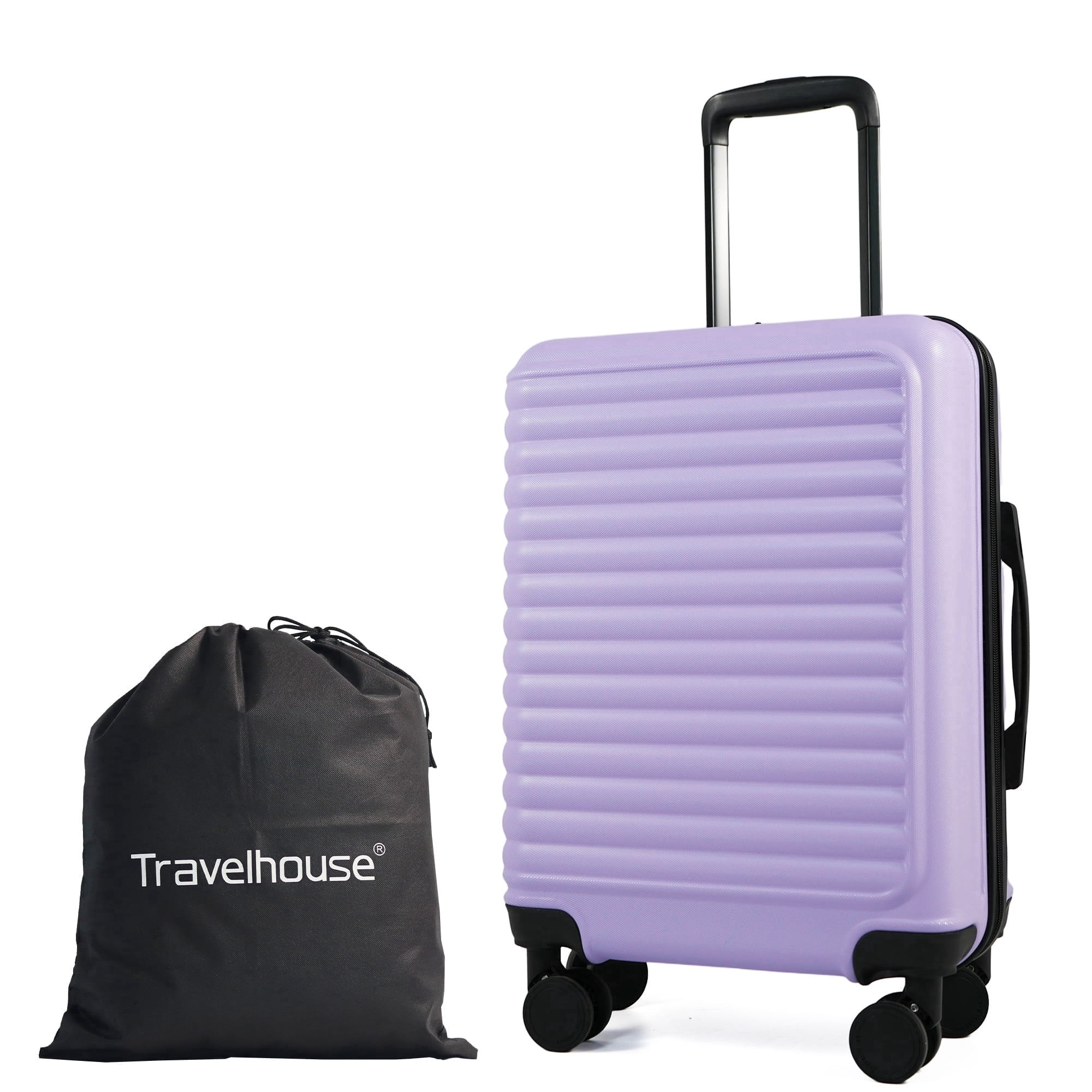 Travelhouse 20" Underseat Hard-Sided Carry-On Luggage, Spinner Wheels, ABS,Light Purple