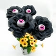 thumbnail image 2 of Halloween Flowers with Eyes Decorations, 4pcs Black Roses with Eyeballs, Artificial Flowers with Stem Bouquets Arrangements for Pot Garland Party Decor, 2 of 5