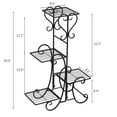 thumbnail image 2 of Flower Pot Holder, 4 Potted Square Flower Metal Shelves Plant Pot Stand Decoration Black, 2 of 8