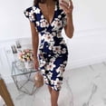 thumbnail image 2 of Dresses for Women Summer Wedding Guest Sleeveless Print Maxi Multicolor Print V-Neck Pleated Slit Dress, 2 of 3