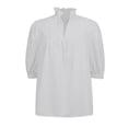 thumbnail image 5 of Endives Womens Shirt Stand Collar 3/4 Length Sleeve V Neck Spring Summer Outfits Casual Blouses Shirts Womens Tops 2026, 5 of 6