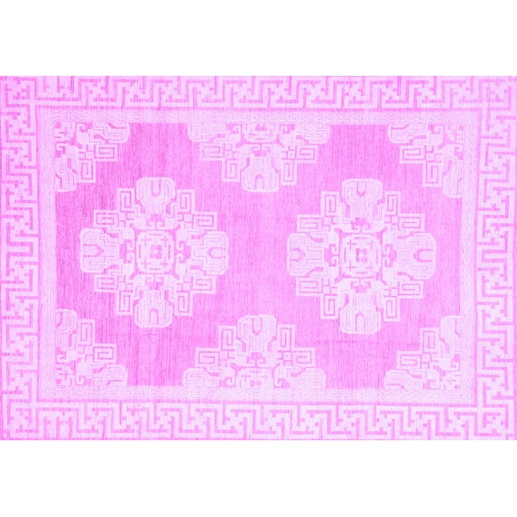 Ahgly Company Indoor Rectangle Oriental Purple Traditional Area Rugs, 7' x 9'