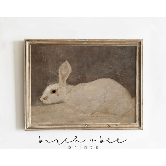 Kna Prints - Vintage Rabbit Painting Bunny Nursery Art Animal Nursery Prints Mailed Wall Art #162, UNFRAMED-8x12