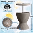 thumbnail image 2 of PATIOEASY 8 Gallon Adjustable Height Outdoor Ice Bucket – Outdoor Patio Cooler Bar Table with Drain Plug, Rattan-Style Resin Cool Bar for Poolside, Deck, BBQ & Parties -Black, 2 of 7