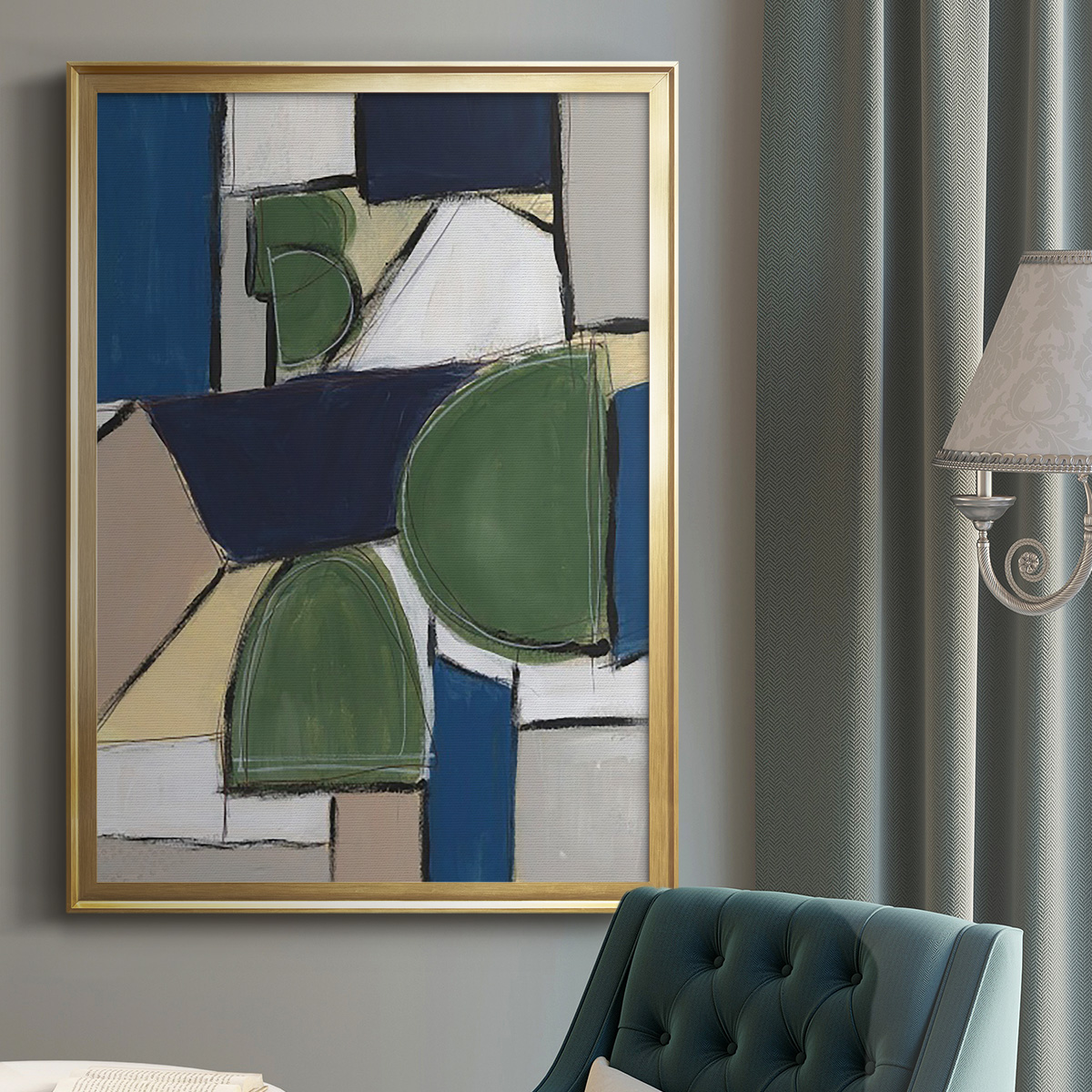 Spatial Mix II Premium Framed Print, in Gold, Black, or Silver - Ready to Hang