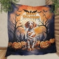 thumbnail image 3 of Mummy Vizsla Happy Halloween with Pumpkins Bats Spooky Fun Quilt Blanket Vizslas Dog Lover Gifts Idea Cozy Comforter Throw Blanket - 00019, 3 of 5