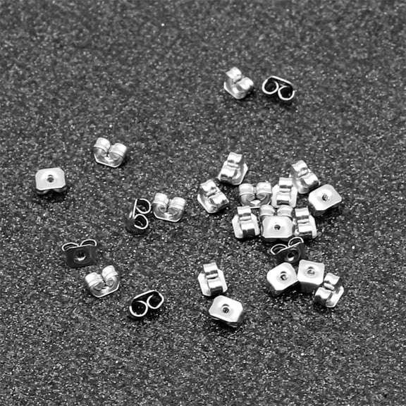Topbathy 500pcs Earring Back Replacements Stainless Steel Earring Backs Silver Extra Security DIY Projects
