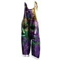 thumbnail image 3 of QATAINLAV Birthday Gifts Womens Cotton Linen Wide Leg Jumpsuits Mardi Gras Loose Fit Adjustable Straps Romper Trendy Carnival Print Sleeveless Overalls Multicolor XXXXL, 3 of 6
