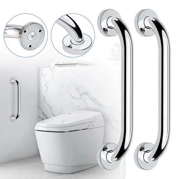 2 X Stainless Steel Grab Bars Shower Tub Handle Bathroom Safety Handrail Support