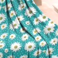 thumbnail image 3 of Turquoise Daisy Flower Pattern Blanket,Comfortable Soft Flannel Throw Blanket,All Season,Warm Lightweight Blankets for Sofa Bed Couch Living Room Chair,50"x60", 3 of 4