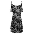 thumbnail image 2 of Women's Casual Tennis Dress for Summer Lightweight Spaghetti Strap Cold Shoulder Ruffle Sleeve Dress with Pocket for Everyday Wear Black M, 2 of 6