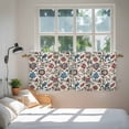 thumbnail image 4 of Boho Floral Tier Curtains, Blue Red Flower Vintage Petals Branch Leaf Light Filtering Kitchen Curtains, 2Pcs Rod Pocket Half Window Treatments Panels for Sink Cafe Cabinet Camper 27.5x36 Inches, 4 of 9