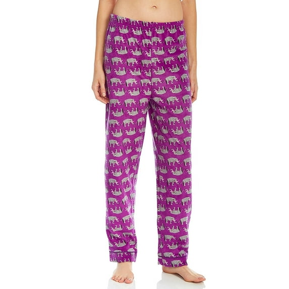 Leveret Womens Fleece Pants Purple Elephant L