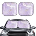 thumbnail image 2 of Gaeub Lavender Glitter Foil Stripes Foldable Auto Sun Blocker Visor, Sunshade for Car Front Window, Keeps Your Vehicle Cool - Medium, 2 of 7