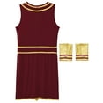 thumbnail image 6 of Haitryli Men's 3 Pieces Mr Toga Greek God Set Adult Party Toga Roman Dress with Wristband Burgundy L, 6 of 7
