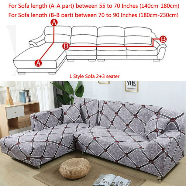 All Cover Sectional Sofa L Shape 2pcs Slipcover Elastic Washable Couch Cover 2seater 55 To 74inch 3 Seater 74 To 90 Inch Sofa Slipcover Couch Cover Stretch For L Shape Sectional Corner Walmart Com