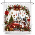 thumbnail image 6 of Red Christmas Shower Curtain,Truck Snowman Winter Holiday Bathroom Curtain 47 x 72 Inch,Polyester Fabric Waterproof Bath Decor with Hooks, 6 of 6