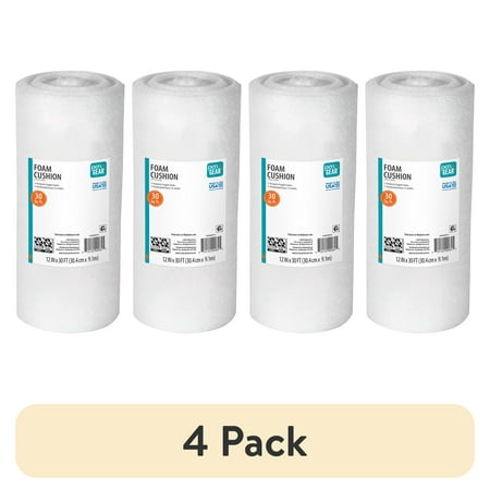 (4 pack) Pen+Gear 12" x 30' Foam Cushioning Wrap, White, 1-Roll